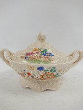 Mason's Oak Ironstone Tureen with Lid Floral Embossed Pattern Collectible Rare