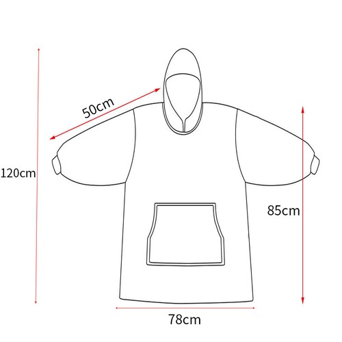 Oversized long hooded adult - oversized,