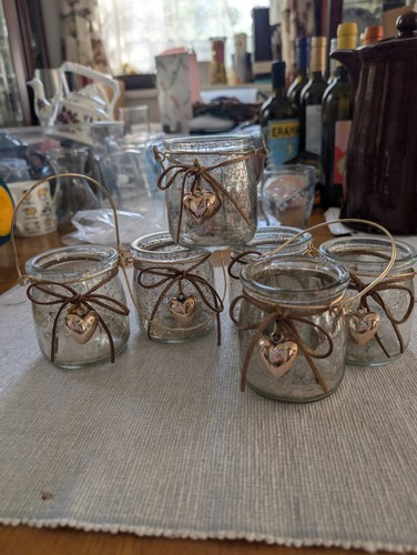Hanging glass jar tea light - 6,
