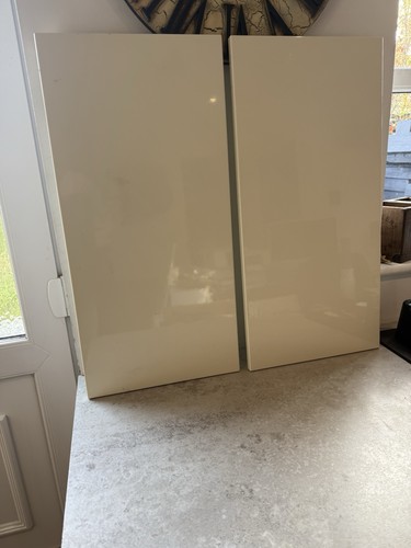 Two cream gloss slab kitchen - two,