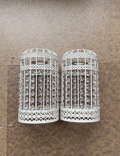 Cream metal lamp shades - 2,