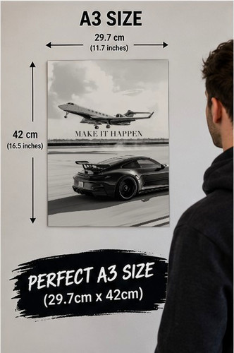 Make happen poster black - a3,