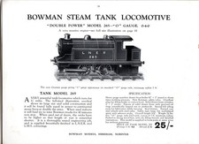 Bowman 265 live steam LNER big tank  loco