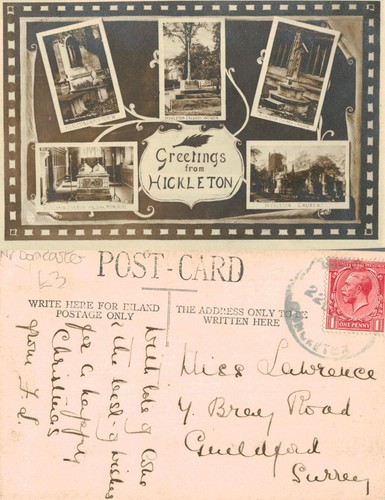 Vintage postcard hickleton - postcard,