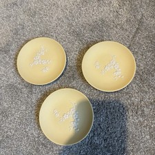 Wedgwood Jasperware Yellow Primrose Pin Dish trio 