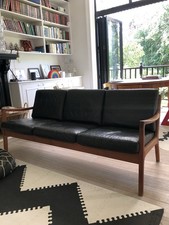 Vintage Ole Wanscher Teak & Leather Sofa - Cado 60s Mid Century