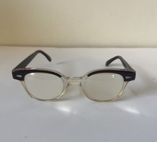 VINTAGE 1950s TART OPTICAL ARNEL TWO TONE BROWN SMOKE EYEGLASSES FRAMES 44-22