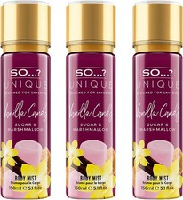 So…? Unique Women Body Mist Spray Vanilla Candy Vegan Fragrance 150ml 3 Pack