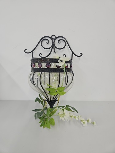 Vintage wrought iron glass - wrought,