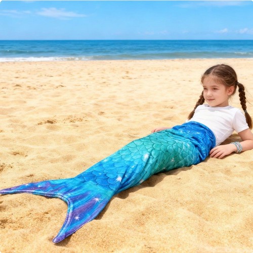 Plush mermaid tail flannel - plush,