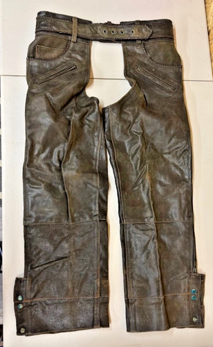 Leather motorcyle chaps xl - sz,