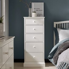 Ashby White 5 Drawer Tall
