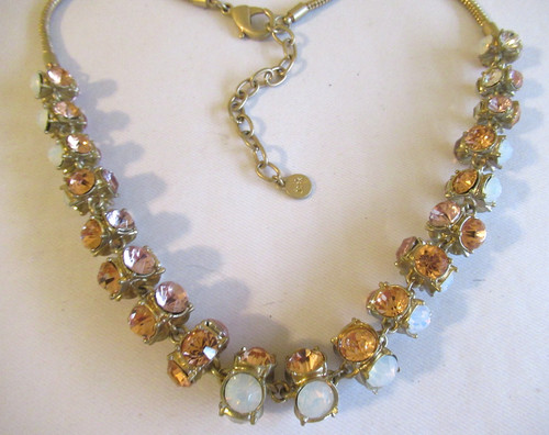 Bella jack rhinestone necklace - rhinestone,