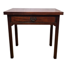 Antique style mahogany turn over top console table - tea table - card table