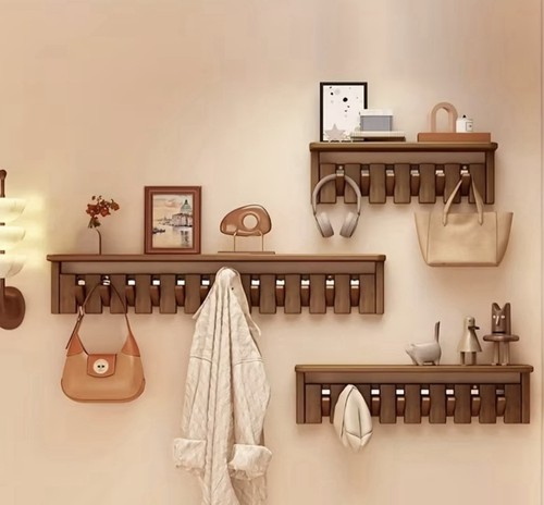 Wooden wall coat rack - wall,
