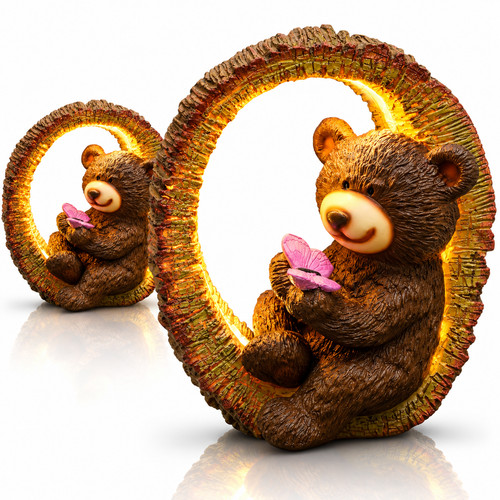 Solar bear garden ornament - garden,