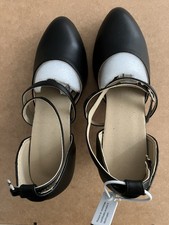 New Ladies Ballroom Salsa Dance Shoes Size UK 6 Black Ankle Strap Closed Toe