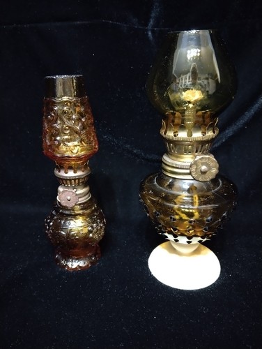 Vintage amber glass mini - amber,