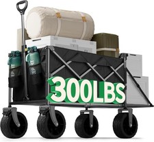 Folding Trolley Cart For Auction All-Terrain Wheels & Brake Loadable Black