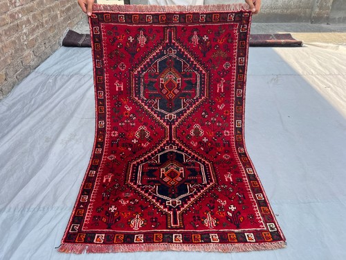 Vintage afghan tribal rug hand - afghan,