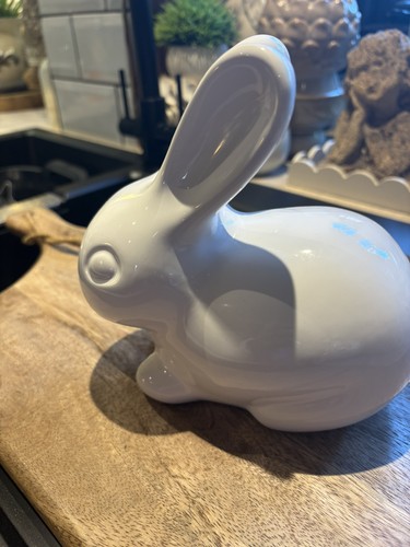 White ceramic rabbit cotton - white,