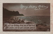 Vintage Birthday Postcard Many