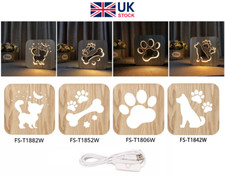 3D Wooden Night Light LED Lamp