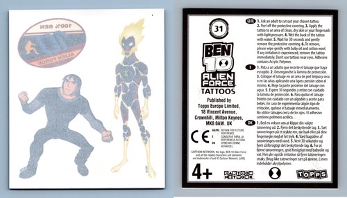 Ben alien force 31 topps - ben,