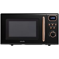 Abode Retro Black Microwave 20L 800W Digital 8 Auto Cook Rose Gold AMD2004BRG
