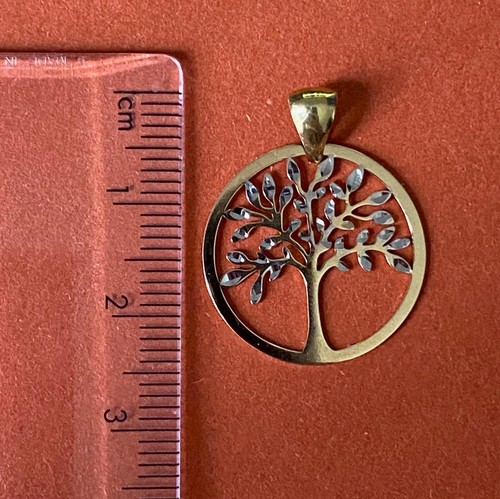 9ct yellow gold tree life - yellow,