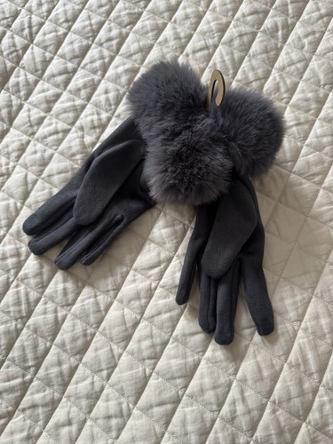 Dark grey suede - dark, faux