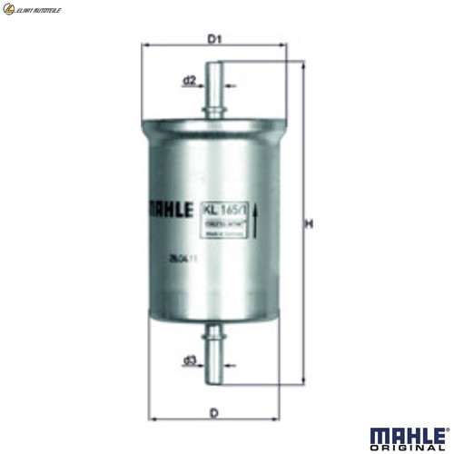 Fuel filter 165 for - filter, kl