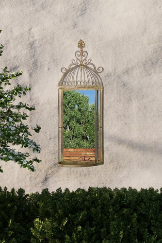Large rustic metal bird - metal, cage