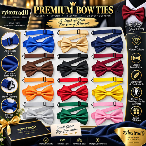Black bow tie - tie, satin