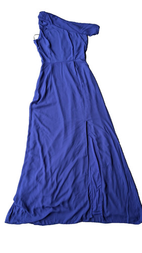 Blue tall one shoulder - -,