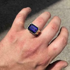 4Ct Emerald Cut Blue Sapphire