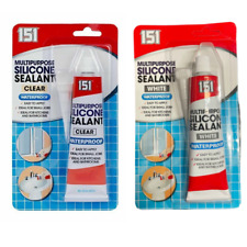Silicone Sealant Clear & White Tube Glue For Bathroom & Kitchen Window small Job