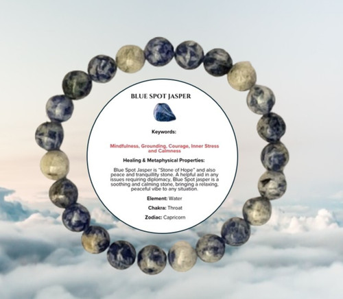 Blue spot jasper - blue, natural
