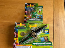 POWER RANGERS Re-ignition Green flip head Ranger & Dragonzord dagger with Coin