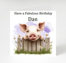 Personalised Cute Pig Birthday