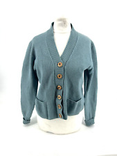 1950s womens Cardigan Blue Wool made in England Rockabilly Small Uk 8