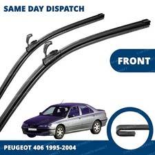 Front Windscreen 24" 22" Flat Aero Wiper Blades Pair for Peugeot 406 95-04
