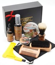 9pcs Men's Gent's BEARD GROOMING GIFT SET KIT Shampoo Oil Balm Wooden Brush Comb
