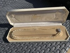 Lotus Fashion Fake Imatation Pearl Necklace Sparkly Clasp Double Row Gradulated