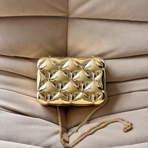 Valentino gold quilted metal - gold,