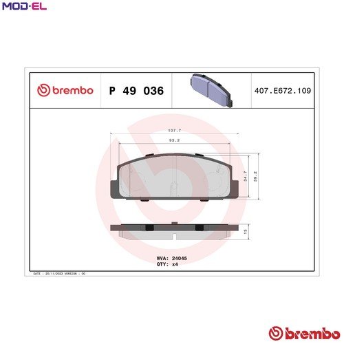 Brake pad set disc - pad,