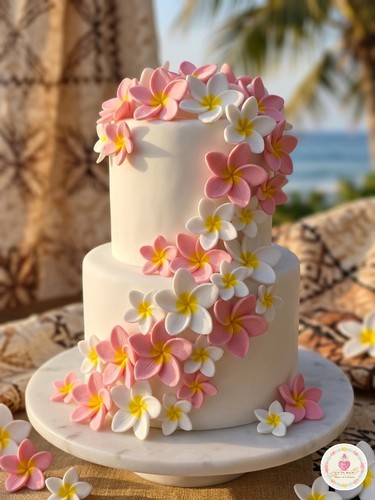 Handmade fondant plumeria - handmade,