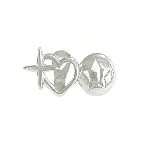 Dual hollow heart star teeth - &,