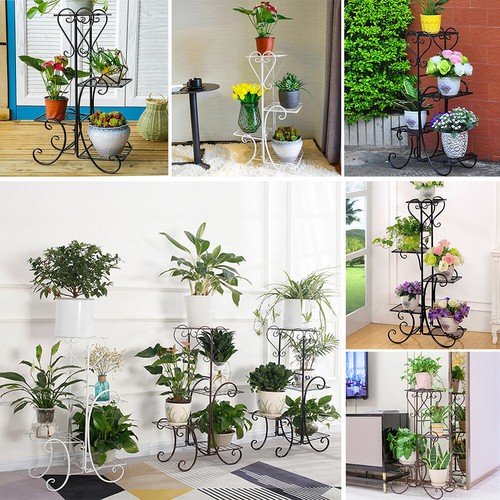 Metal wooden plant stand - metal/wooden,
