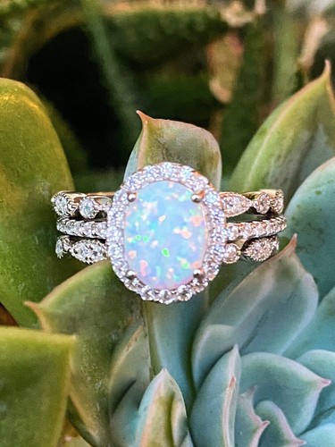 Opal ring set - ring, rings